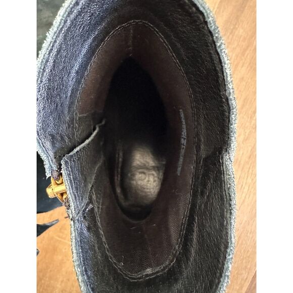 UGG Fraise WHIPSTITCH Black SUEDE Bow ZIP Booties BOOTS Womens US 9 - Picture 7 of 9